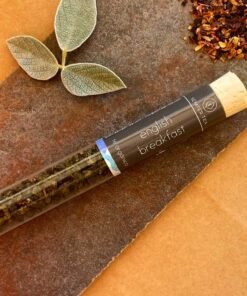 english breakfast tubo de crital regallos con té