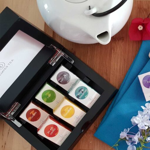 Wooden Tea Box for Pyramid Tea | Organizer & Storage Gift Set