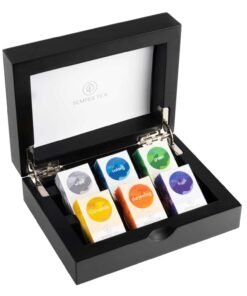 Boîte à thé avec 6 pyramides de thé | Cadeaux pour le thé