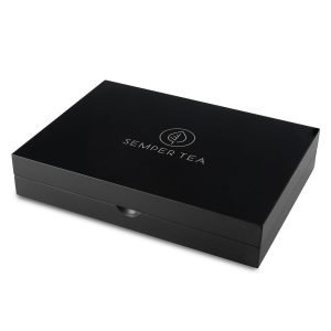 caja de te madera con 24 piramides semper tea