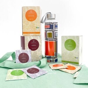pack de regalo tes ecologicos y botella termica