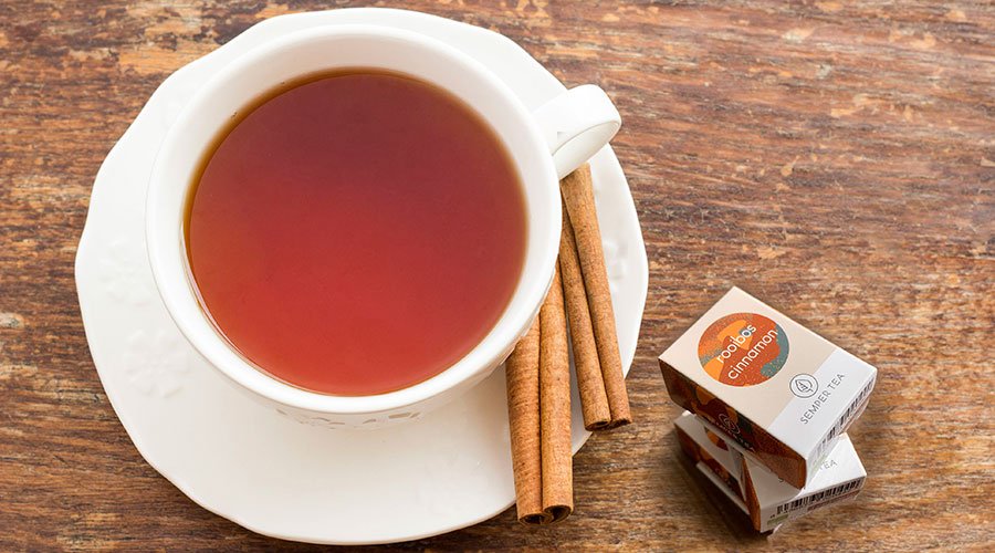 taza de infusión rooibos con canela, relajante y digestiva