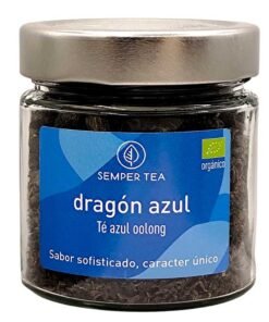 Blue Dragon loose-leaf oolong tea in a glass jar | Semper Tea