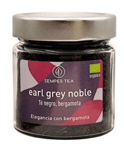 Té Earl Grey ecológico en hoja suelta – Tarro de cristal para tiendas gourmet y regalo aromático