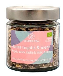 Infusión ecológica de regaliz y menta – Hoja suelta en tarro de cristal como regalo aromático