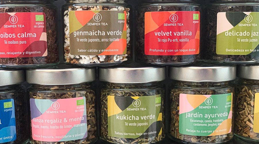te ecológico a granel en tarro de cristal semper tea