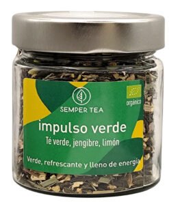Té verde jengibre limón orgánico en tarro Crystal Semper Tea