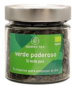 Té verde orgánico puro en tarro Crystal Semper Tea