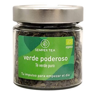 Té verde orgánico puro en tarro Crystal Semper Tea