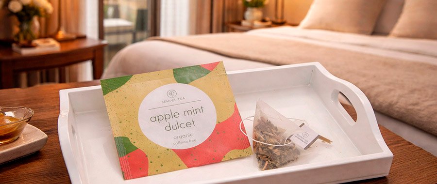 Individually wrapped tea for hotel room amenities