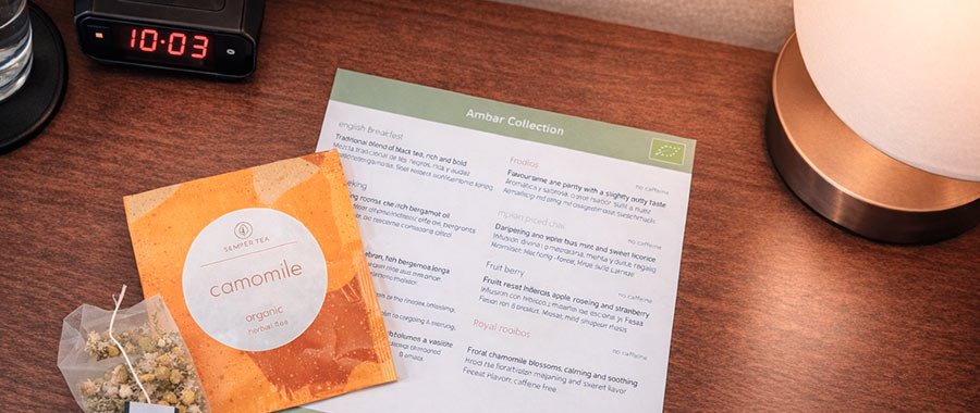 Ligne Ambre Semper Tea pour hôtels | thé pyramide