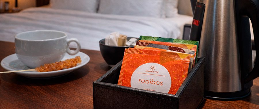 Premium hotel room tea with elegant presentation