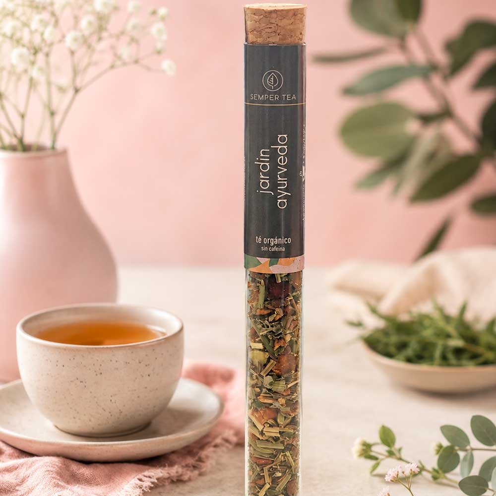 Infusion premium Jardín Ayurveda Tubo de cristal momentos de bienestar