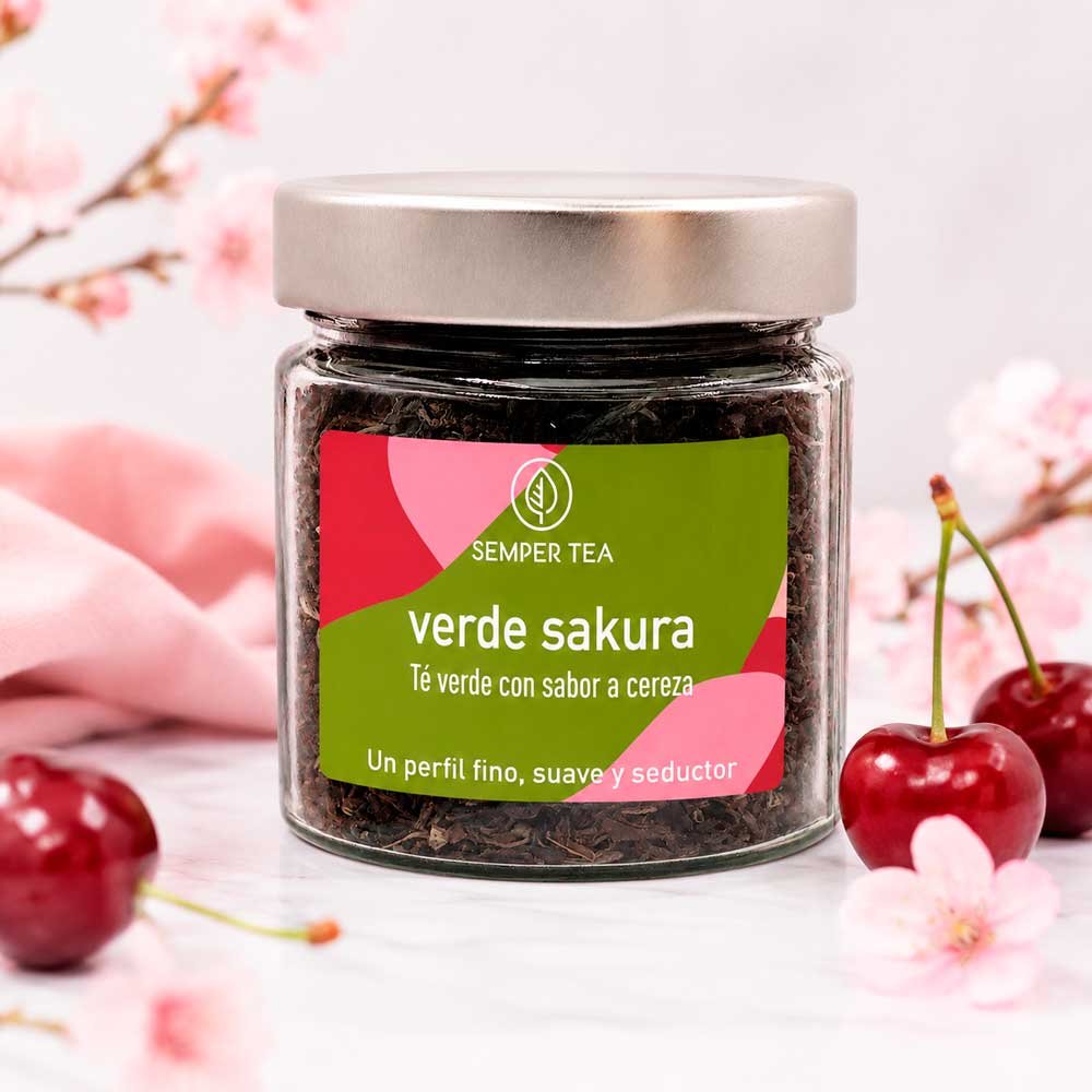 Té verde Sakura con cereza para regalo gourmet