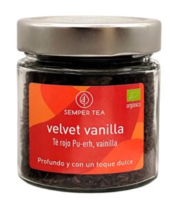 Té rojo ecológico con vainilla – Hoja entera en tarro de cristal para tiendas gourmet