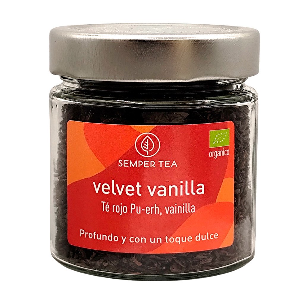 Té rojo ecológico con vainilla – Hoja entera en tarro de cristal para tiendas gourmet