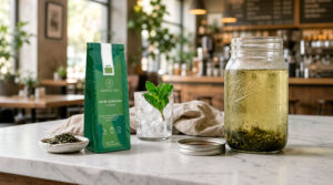 Cold Brew Tea para hostelería servido con hielo y menta